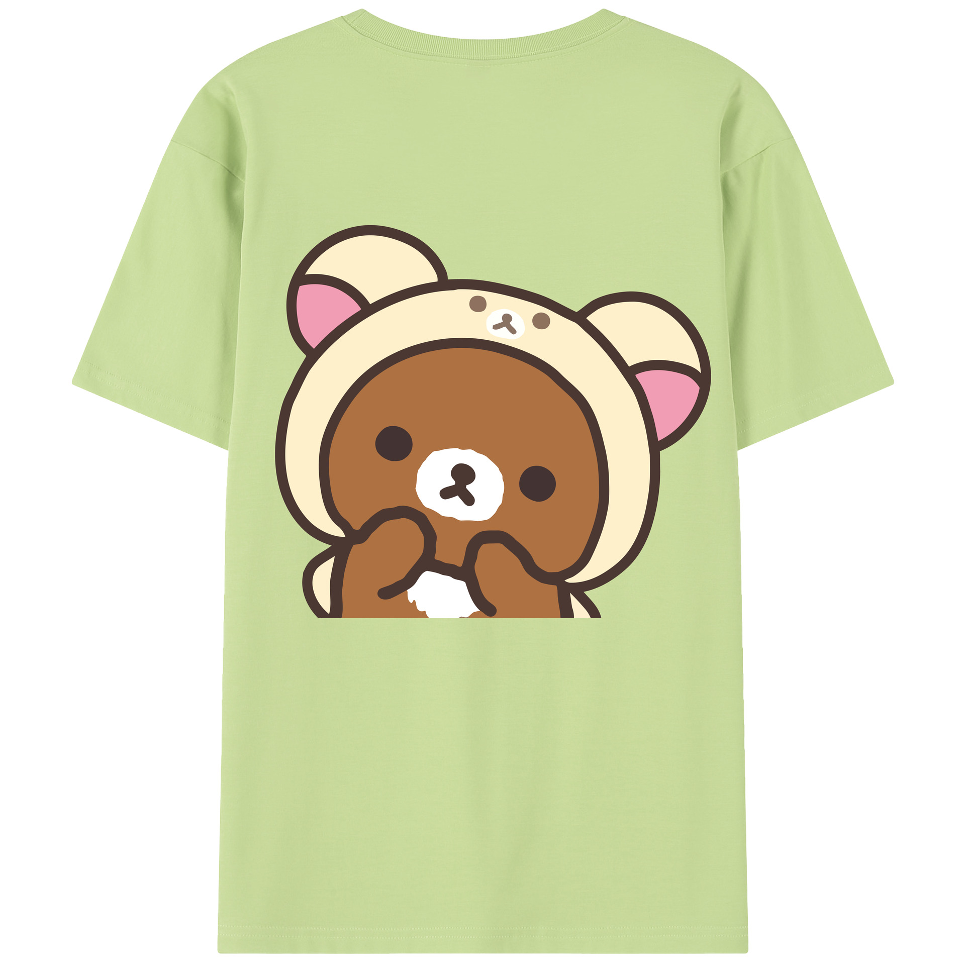 （画像用） リラックマ リラックマ キイロイトリ Rilakkuma Korilakkuma Kiiroitori 綿100％半袖Tシャツ（背面プリント）